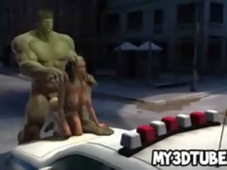 3D Blonde diva Fucked Hard By The groovy Hulk
