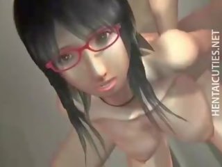 Geeky chesty 3D anime chick gets nailed