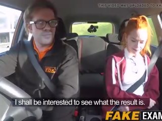 Young Redhead harlot Pussy Examined at Her Driving Test