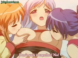 Great anime chicks rubbing their süýji emjekler
