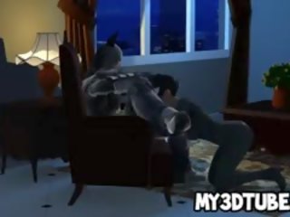 3D Cartoon Catwoman Sucks On Batman's Rock Hard johnson