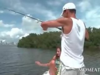 Sweet Brunette Sucking Large Hungry prick On A Boat