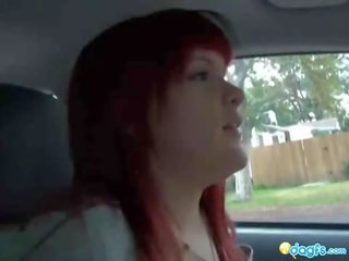 Redhead Emo car driving lustful